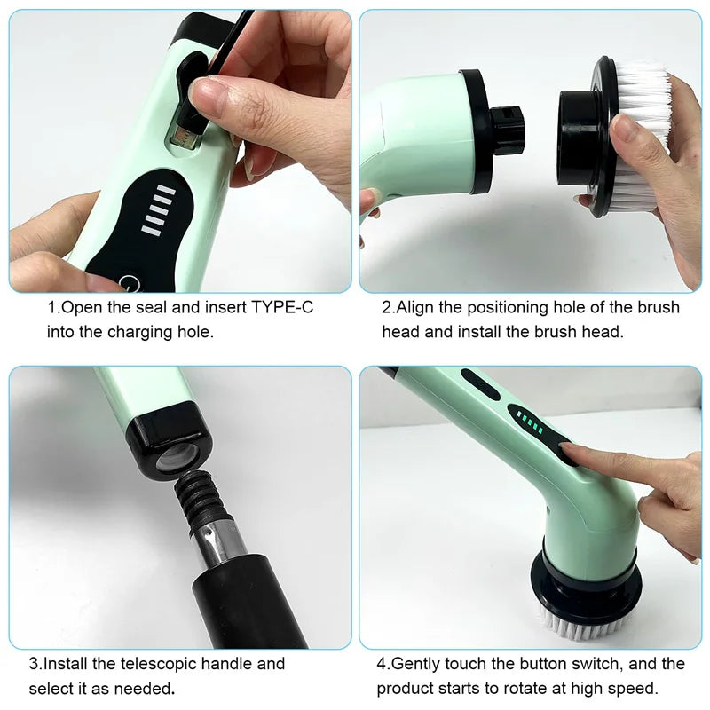 9-in-1 Multifunctional Electric Cleaning Brush