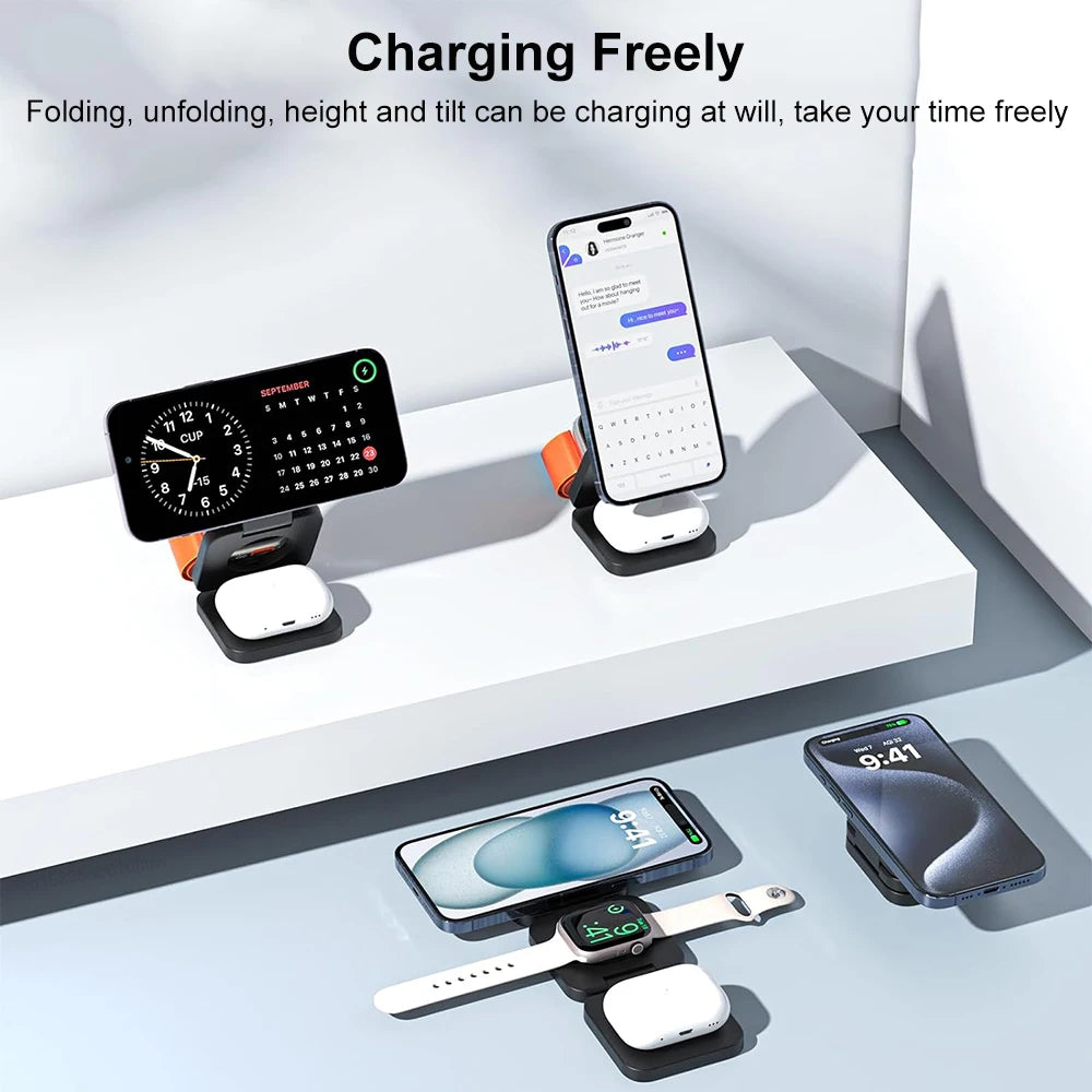 3-in-1 Magnetic Wireless Charging Station