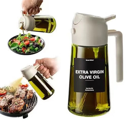 Dual-Action Glass Oil Dispenser & Sprayer (2-in-1)