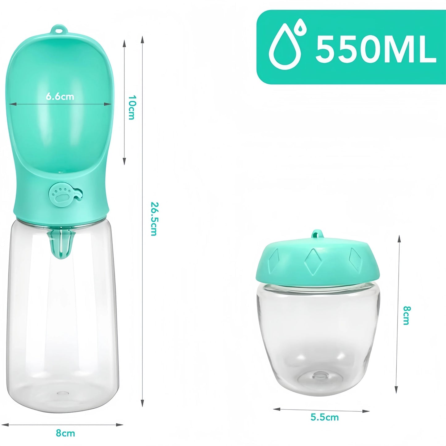 Portable 2-in-1 Pet Water & Food Bottle