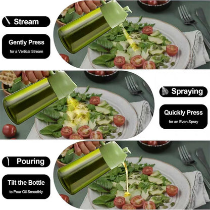 Dual-Action Glass Oil Dispenser & Sprayer (2-in-1)